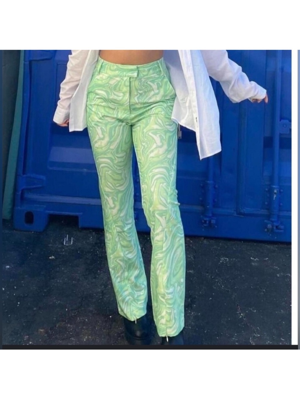 House Of Sunny Paradise Party Flare Leg Marble Pants Size US 6